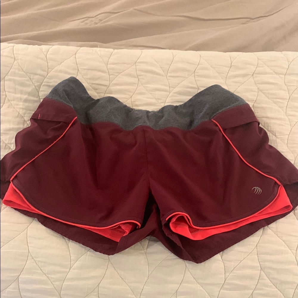 MPG Women's Maroon and Gray Athletic Shorts